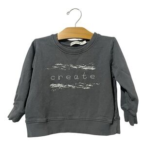 Mother's Promise 100% Cotton Sweatshirt Size 4T Grey Create Crew Long Sleeves